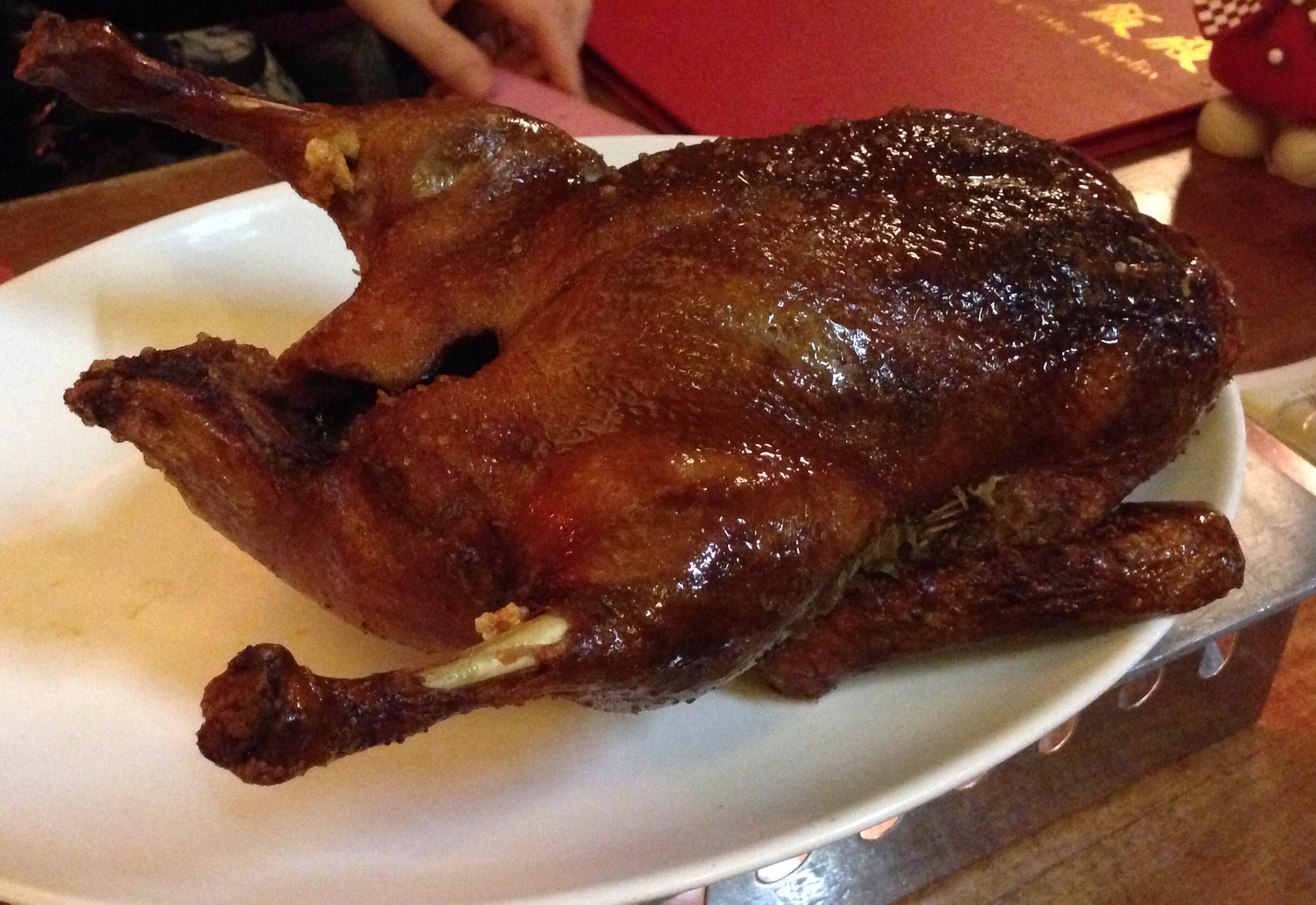 Da war der Vogel zwar schon tot, aber noch ganz. Kurze Zeit später lag er lecker tranchiert zum Verzehr bereit...